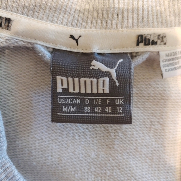 Puma Women's Jacket Size: Medium Light Grey Full Zip Pockets French Terry - Picture 6 of 11
